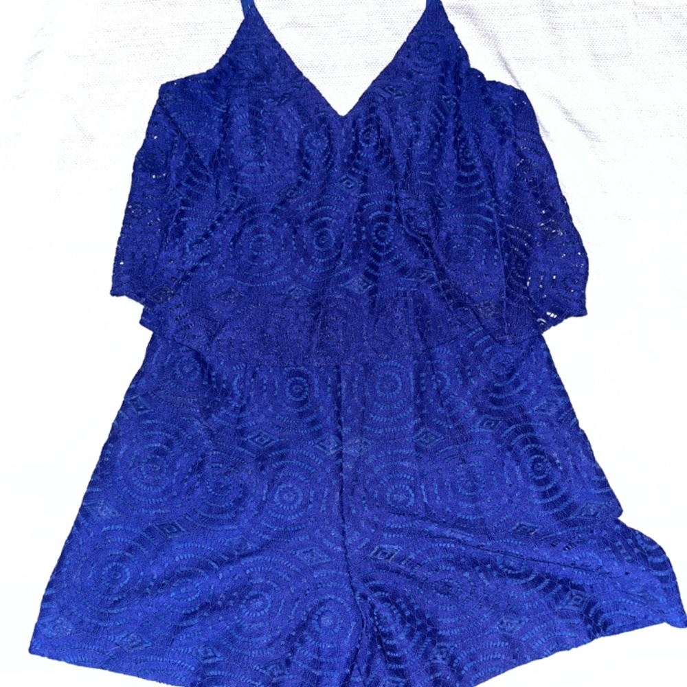 Lilly Pulitzer CAIA Romper in True Blue MYSTICALLY KNOTTY LACE
